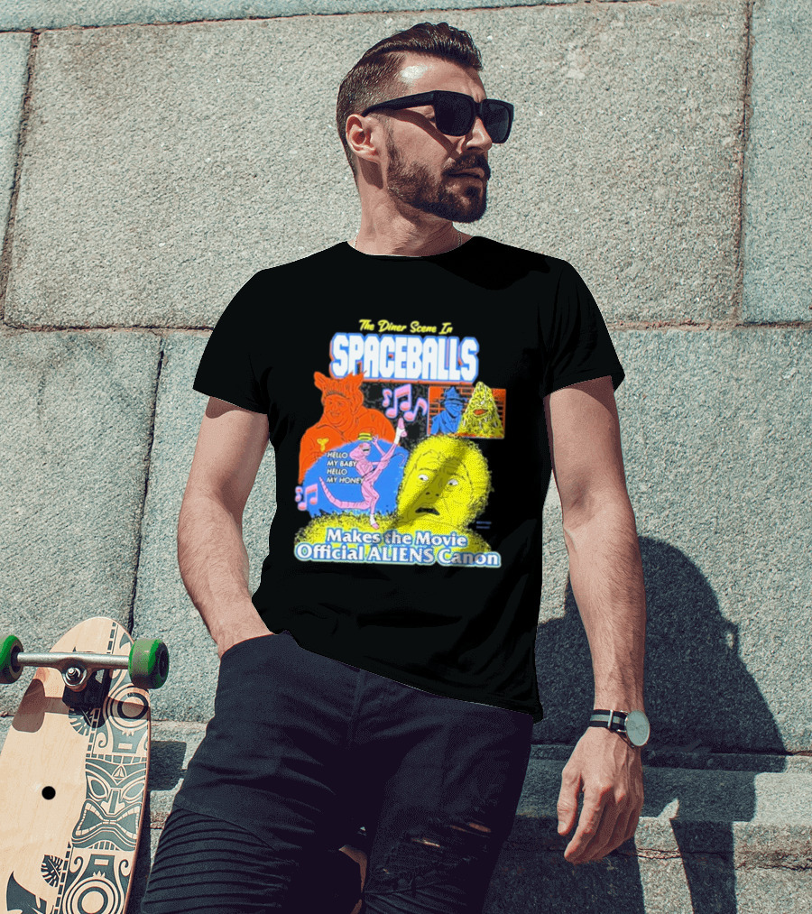Spaceballs The Diner Scene Makes The Movie Official Aliens Canon T-Shirt