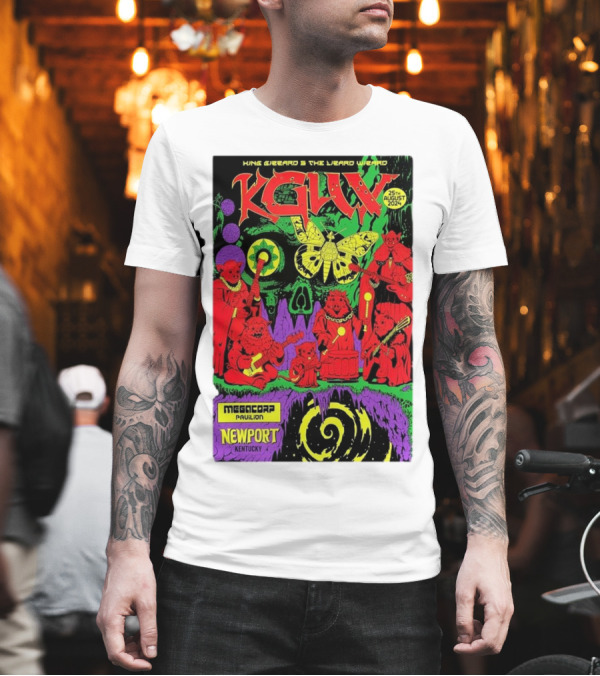 King Gizzard and The Lizard Wizard KGATLW Moth Figure Megacorp Pavilion Newport Kentucky August 25th T-Shirt King Gizzard and The Lizard Wizard KGATLW Moth Figure Megacorp Pavilion Newport Kentucky August 25th T-Shirt
