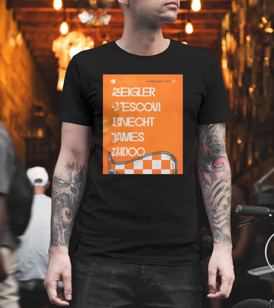 Zeigler Vescovi Knecht James Aidoo Tennessee Starting Five T-Shirt