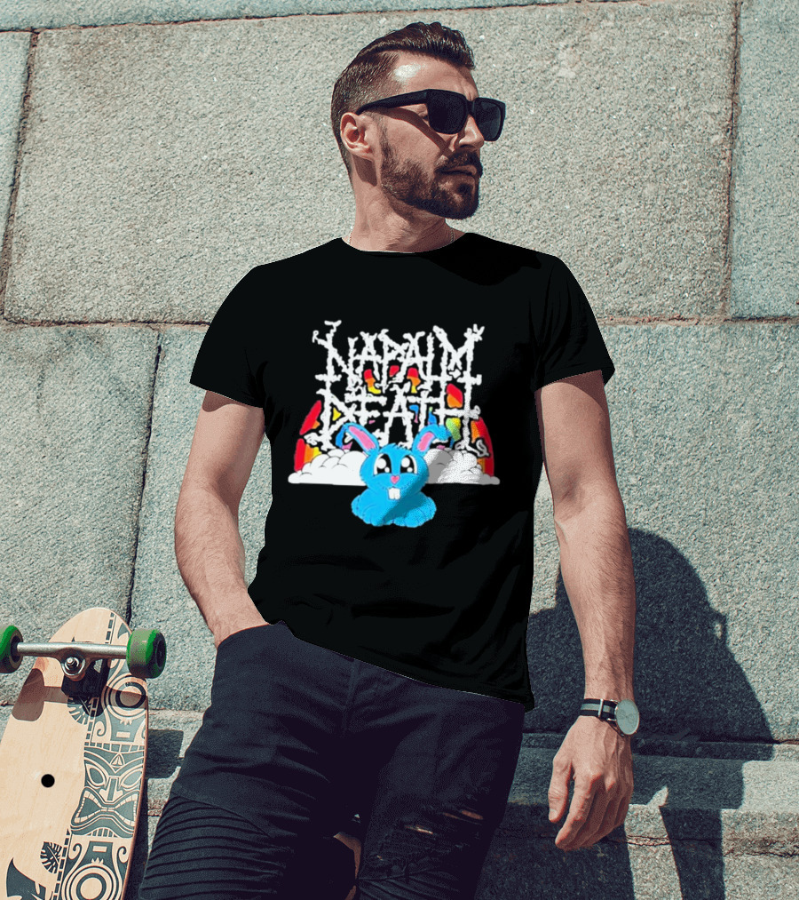 Napalm Death Rainbow Bunny Fobtours T-Shirt