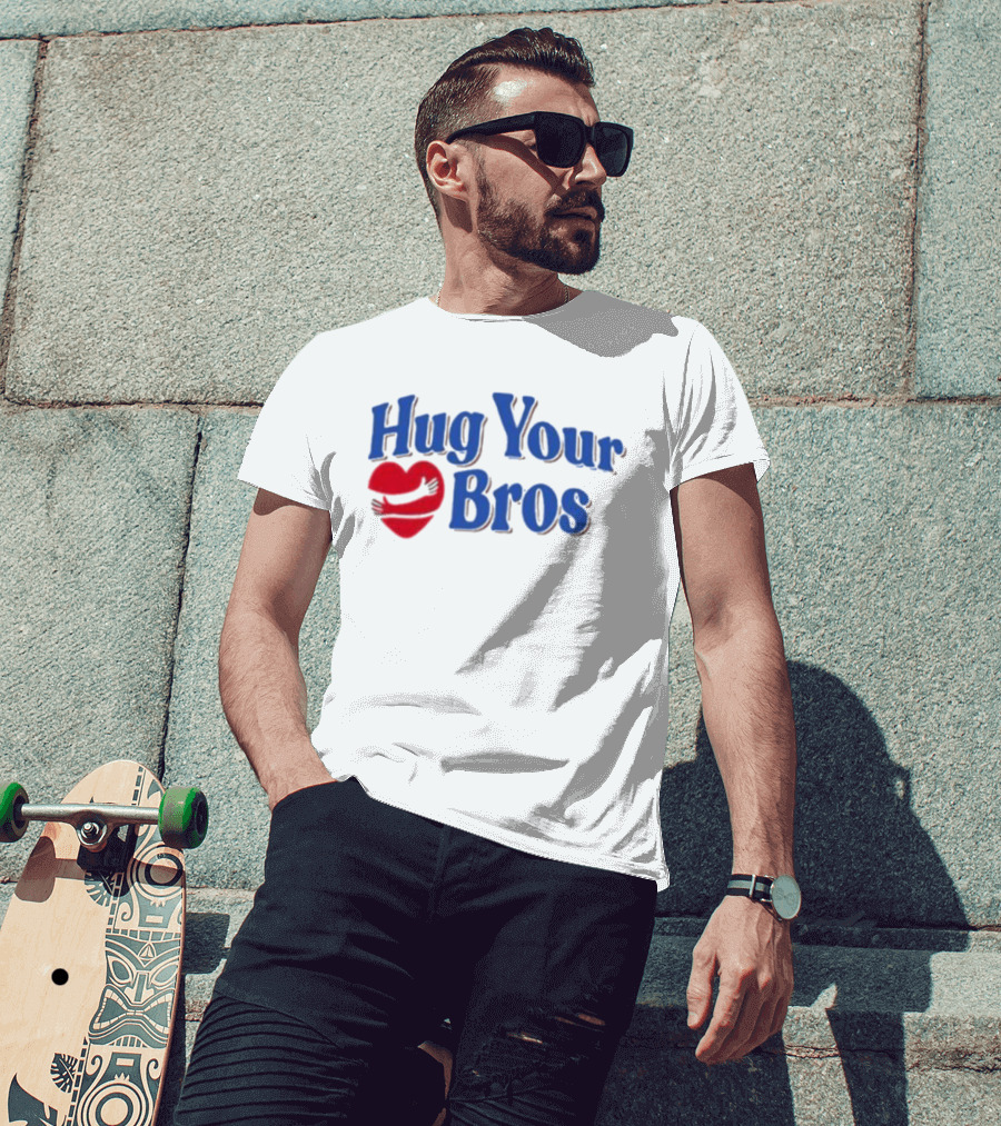 Friday Beers Hug Your Bros Heart Embrace T-Shirt