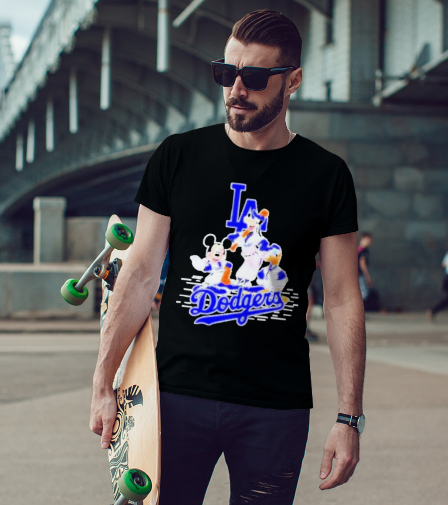 LA Dodgers Mickey And Friends Disney Baseball T-Shirt