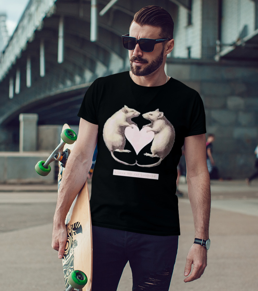 Dogecore I Love My Rat Husband Heart Rats T-Shirt