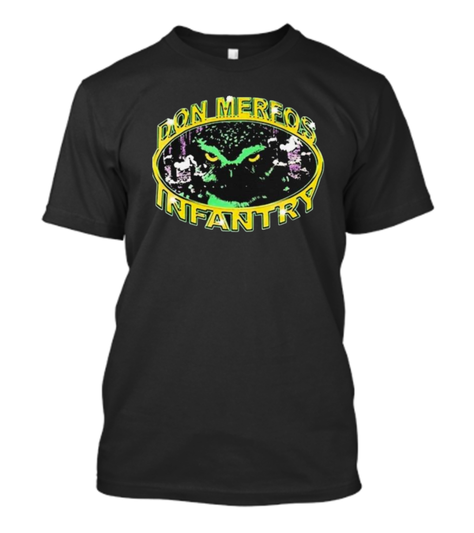 Don Merfos Infantry Owl Eyes Icon Oval Frame T-Shirt
