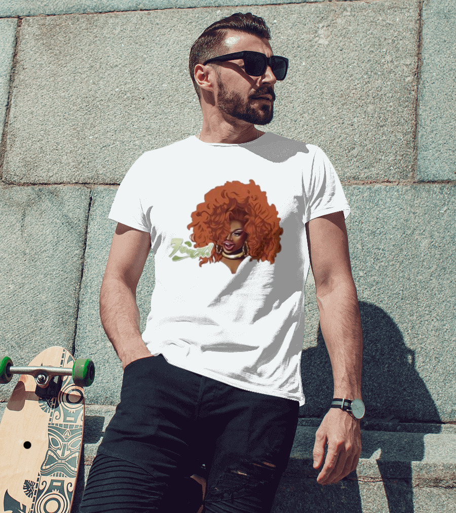 Drag Queen Sunami Foam Iconic Curly Hair T-Shirt