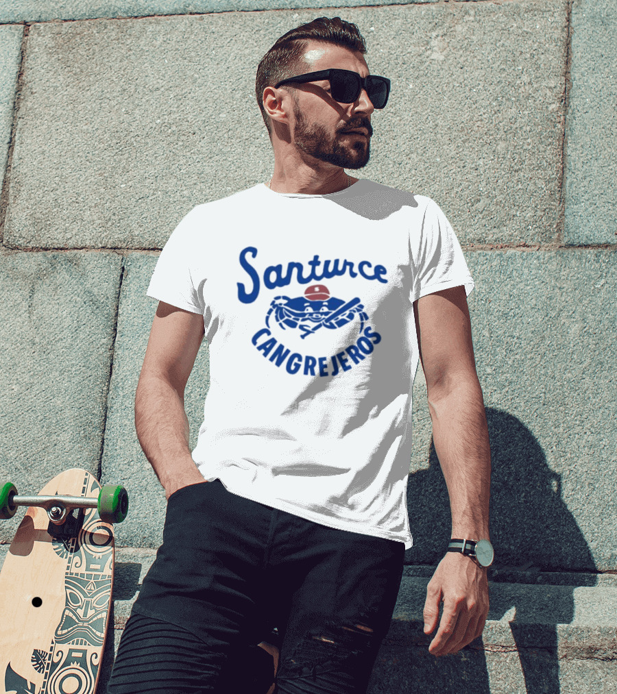 Santurce Cangrejeros Blue Crab Baseball T-Shirt
