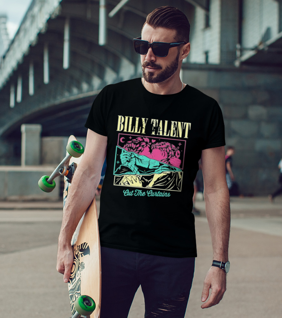 BILLY TALENT Cut The Curtains Kiss Night Pink Green Love Moon Star T-Shirt