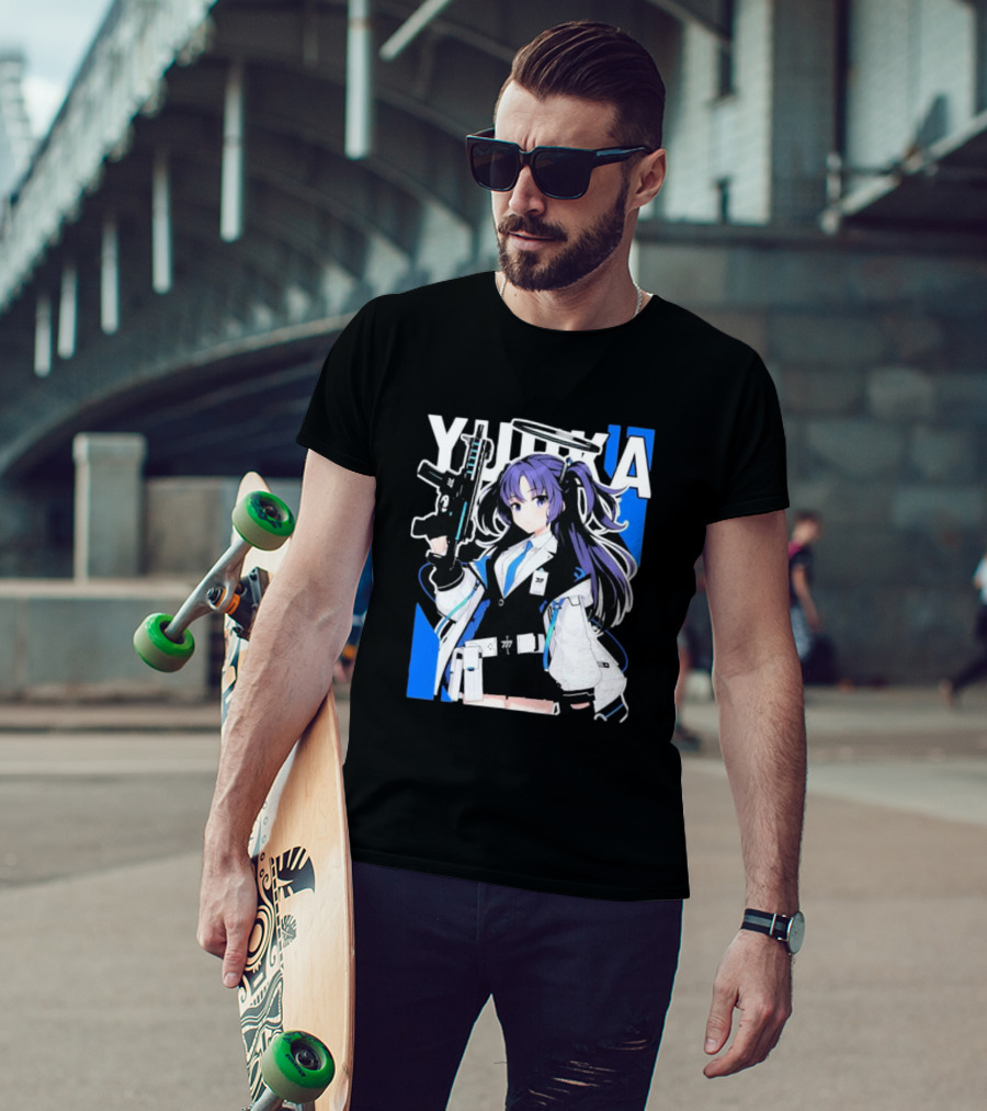 Yuuka Blue Archive Holding Gun Anime Character T-Shirt