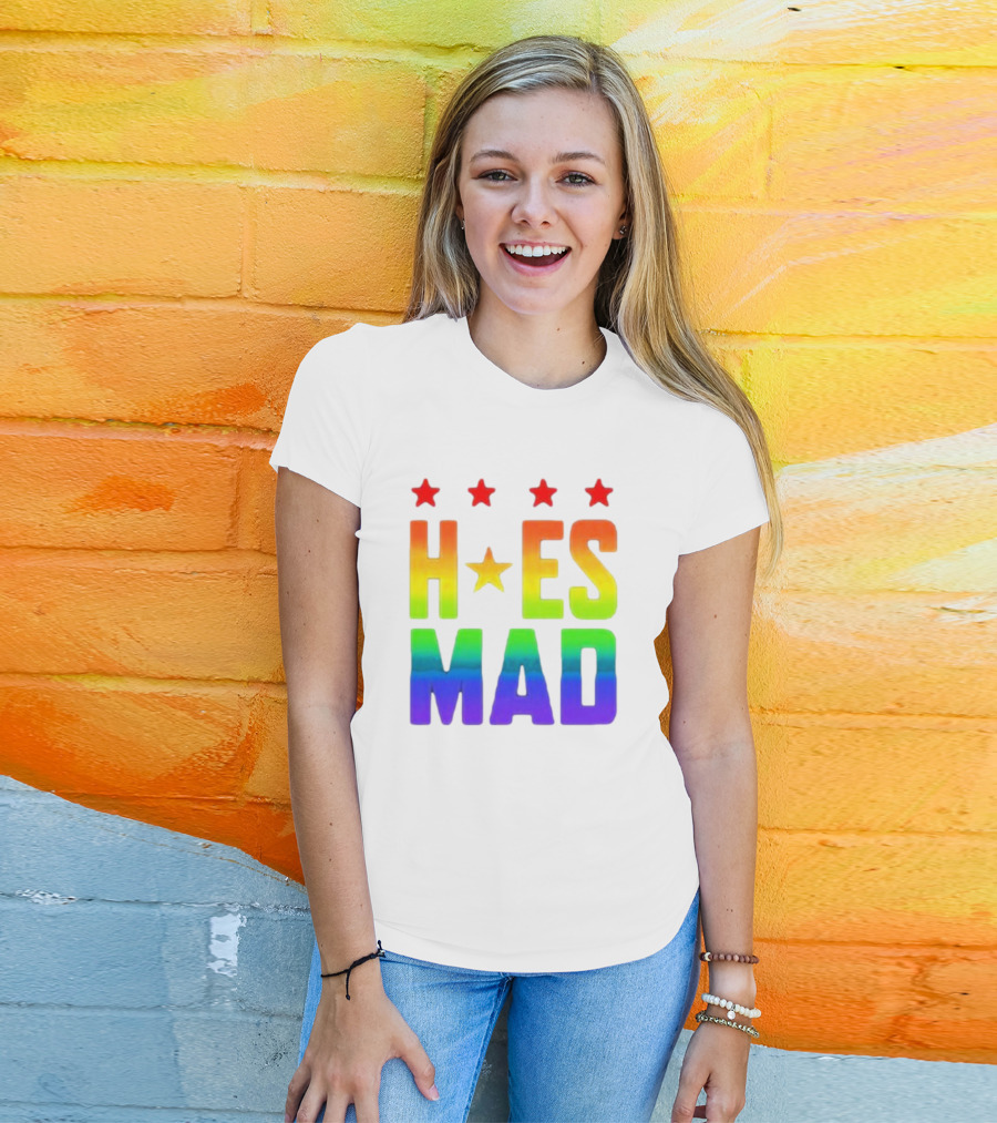 Hoes Mad Rainbow Stars Pride T-Shirt