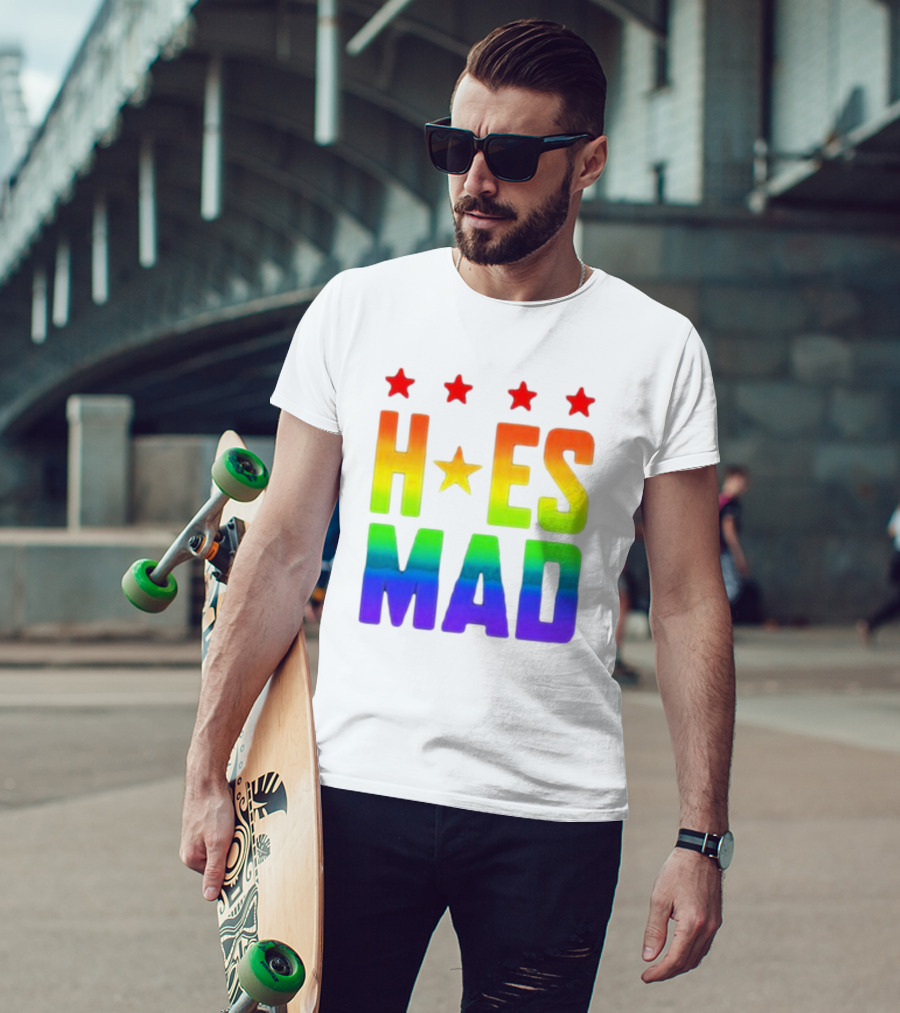 Hoes Mad Rainbow Stars Pride T-Shirt