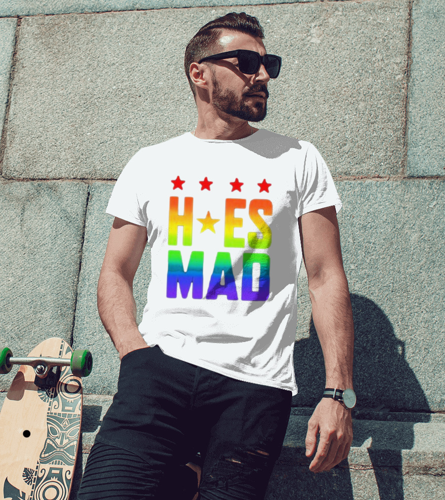Hoes Mad Rainbow Stars Pride T-Shirt