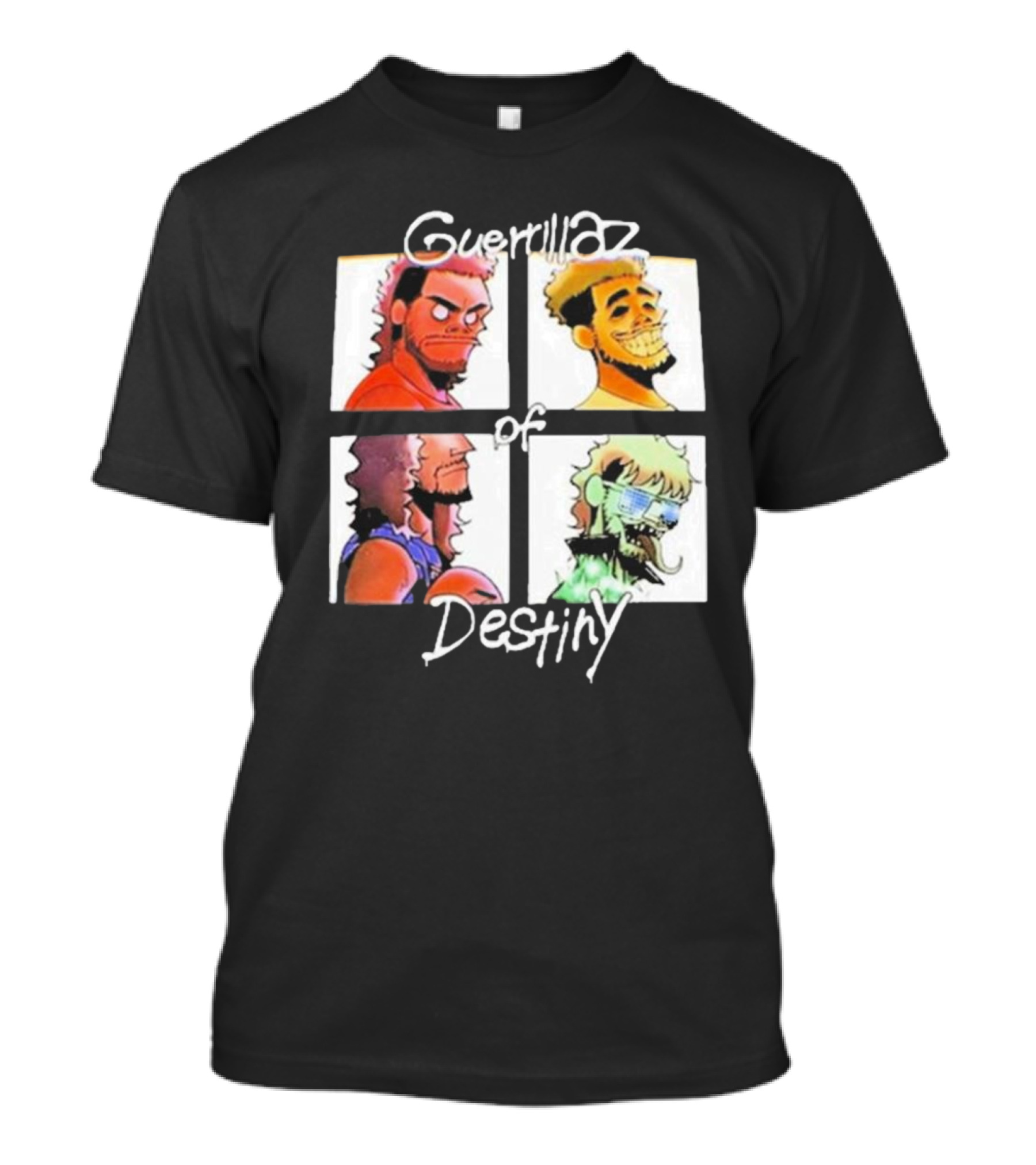 Guerrillaz Of Destiny Cartoon Quartet Pop Culture Faces T-Shirt