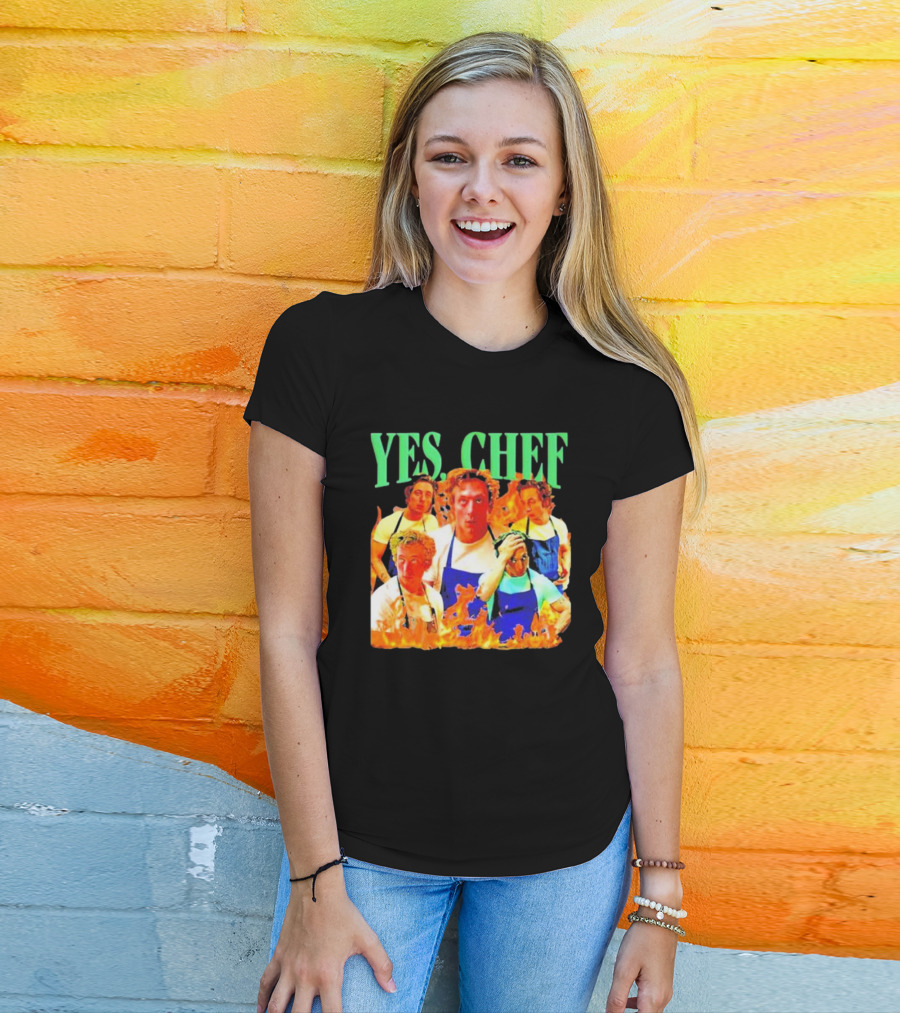 Jeremy Allen Fire Flames Yes Chef T-Shirt