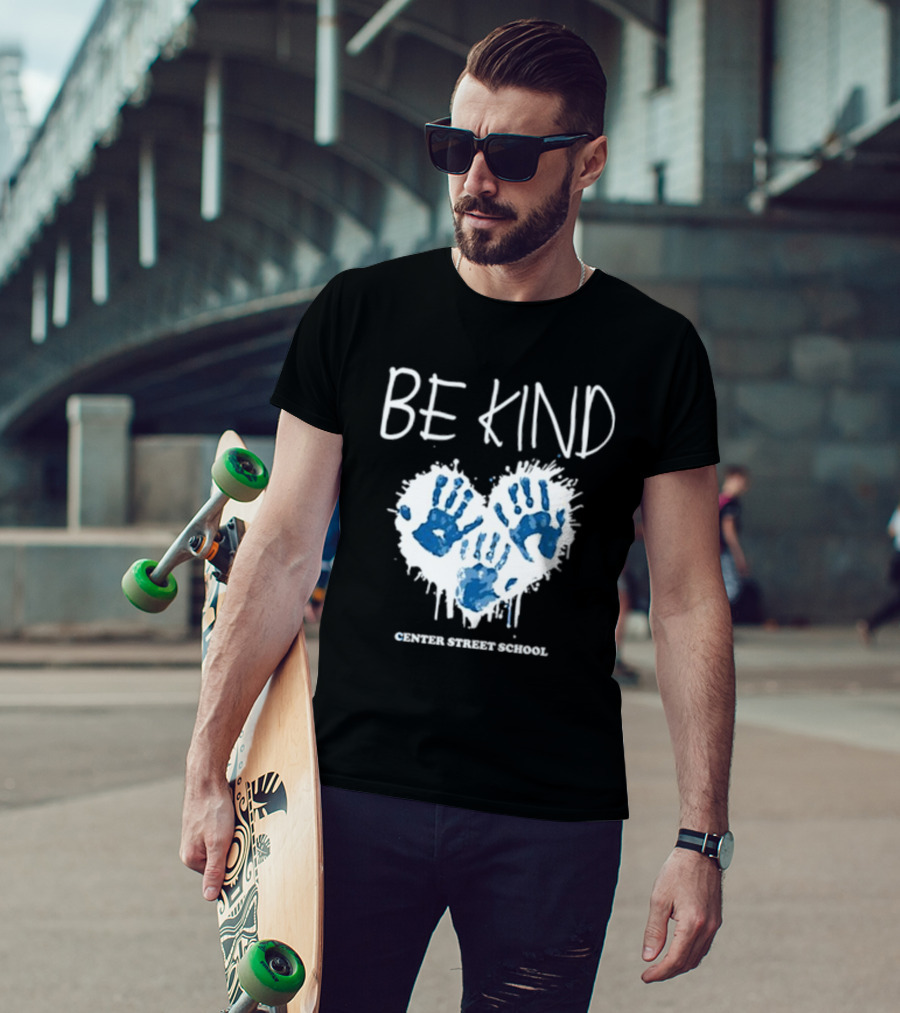 Be Kind Heart Handprints Center Street School T-Shirt