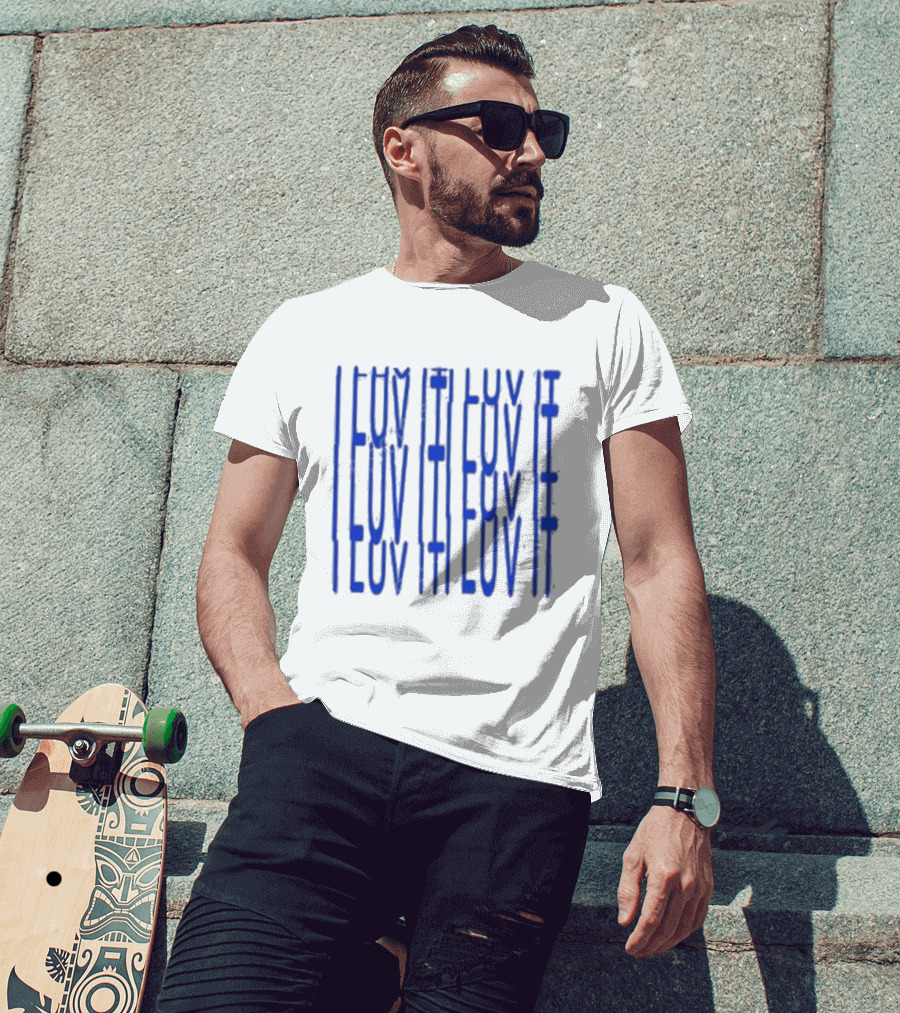 I Luv It Repeat Blue Text T-Shirt
