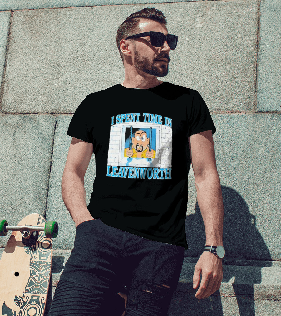 I Spent Time In Leavenworth Cartoon Prisoner Behind Bars T-Shirt