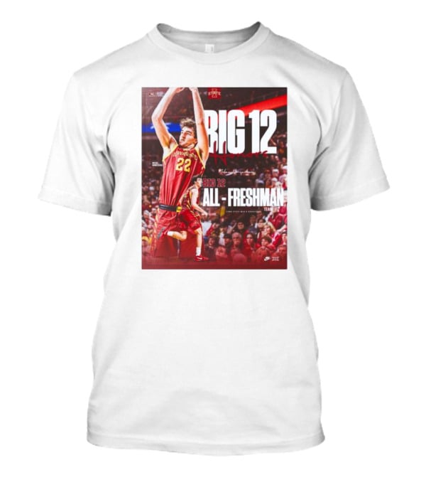 Iowa State Cyclones Men's Basketball Big 12 Honors Milan Momcilovic All Freshman Team T-Shirt
