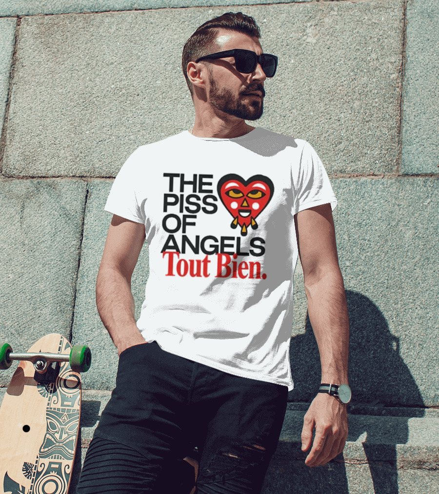 Tout Bien The Piss Of Angels Red Heart Face T-Shirt