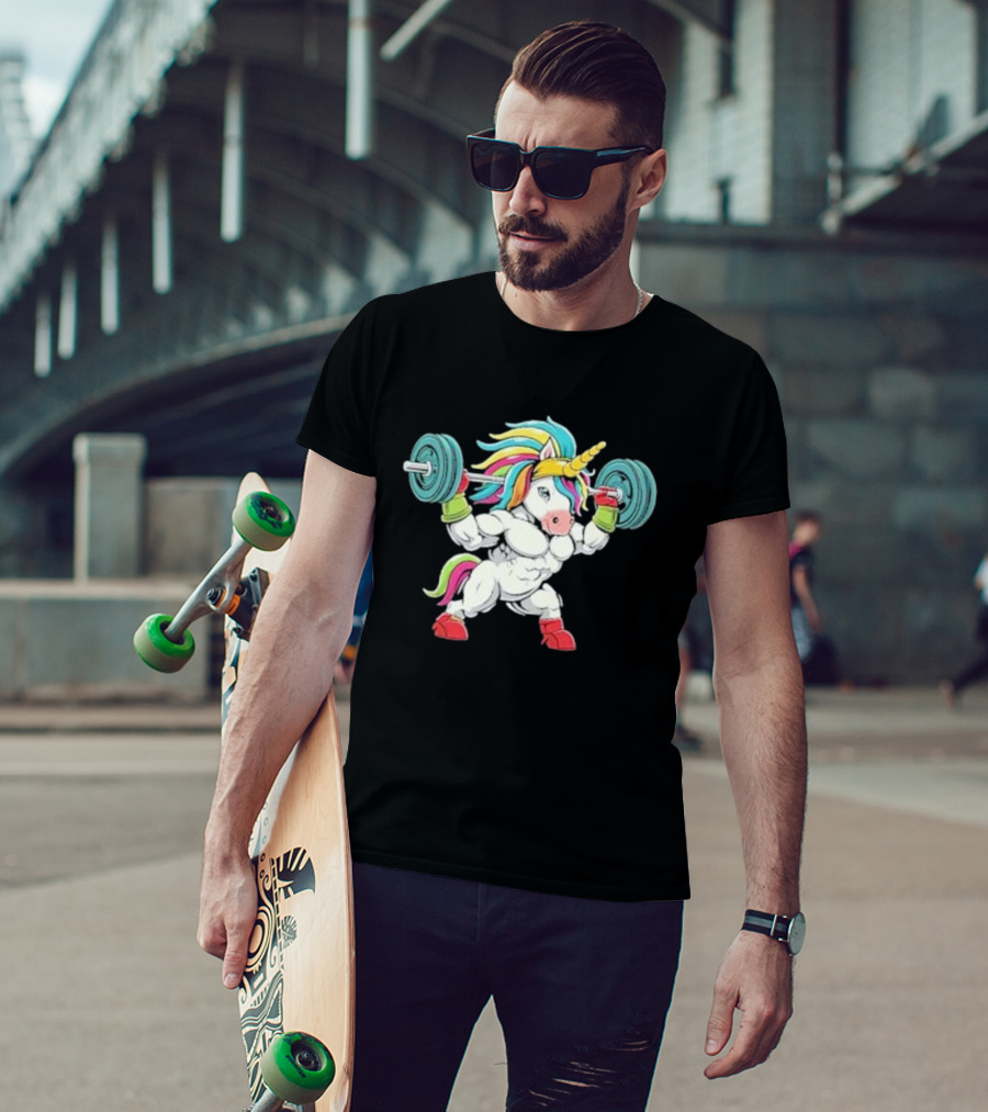 Classic Gym Unicorn Lifting Weights Funny Adorable Pet T-Shirt