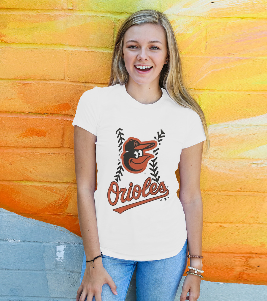 Baltimore Orioles Logo Personalized Name And Number Fastball T-Shirt