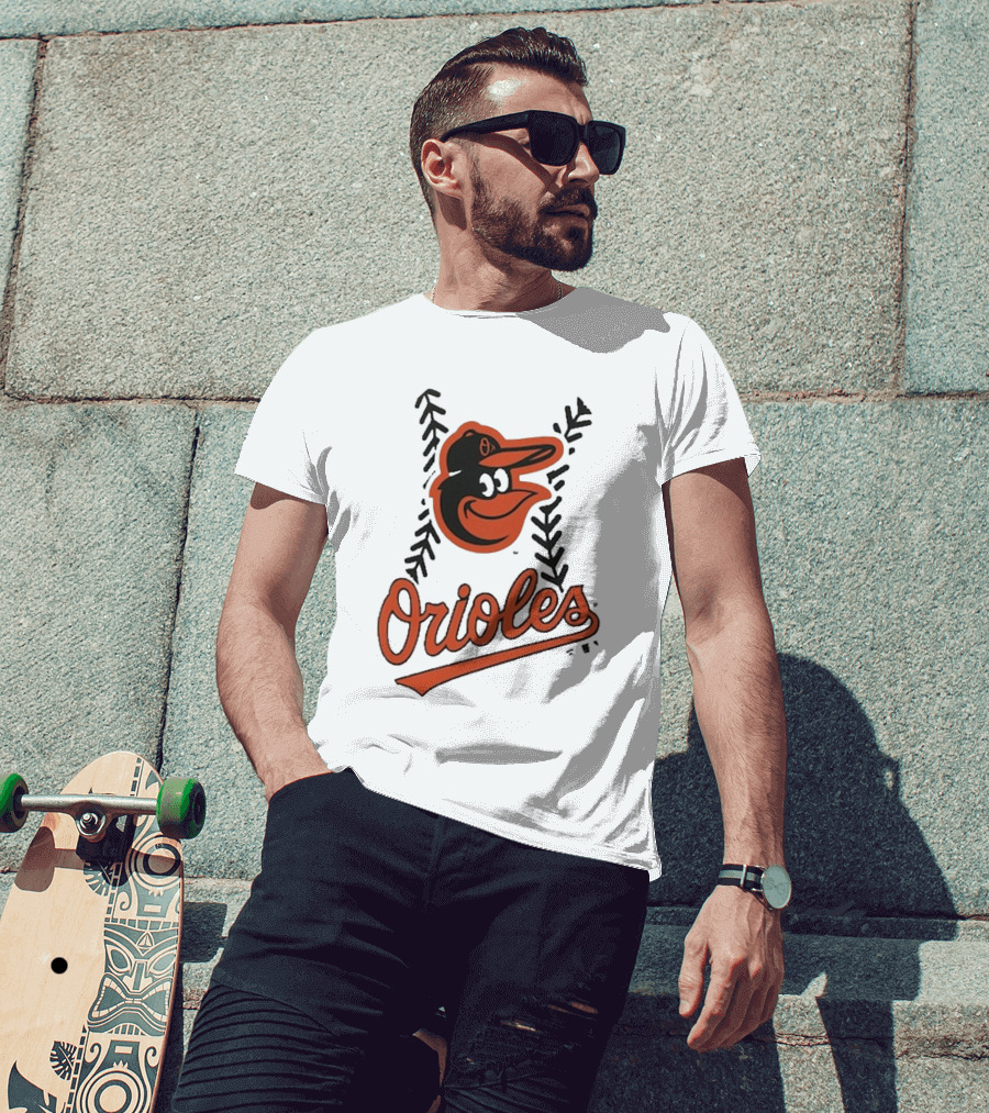 Baltimore Orioles Logo Personalized Name And Number Fastball T-Shirt