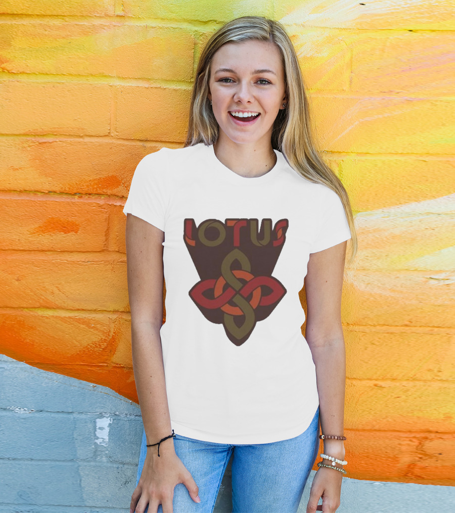 Lotus Celtic Knot Brown Red Green T-Shirt