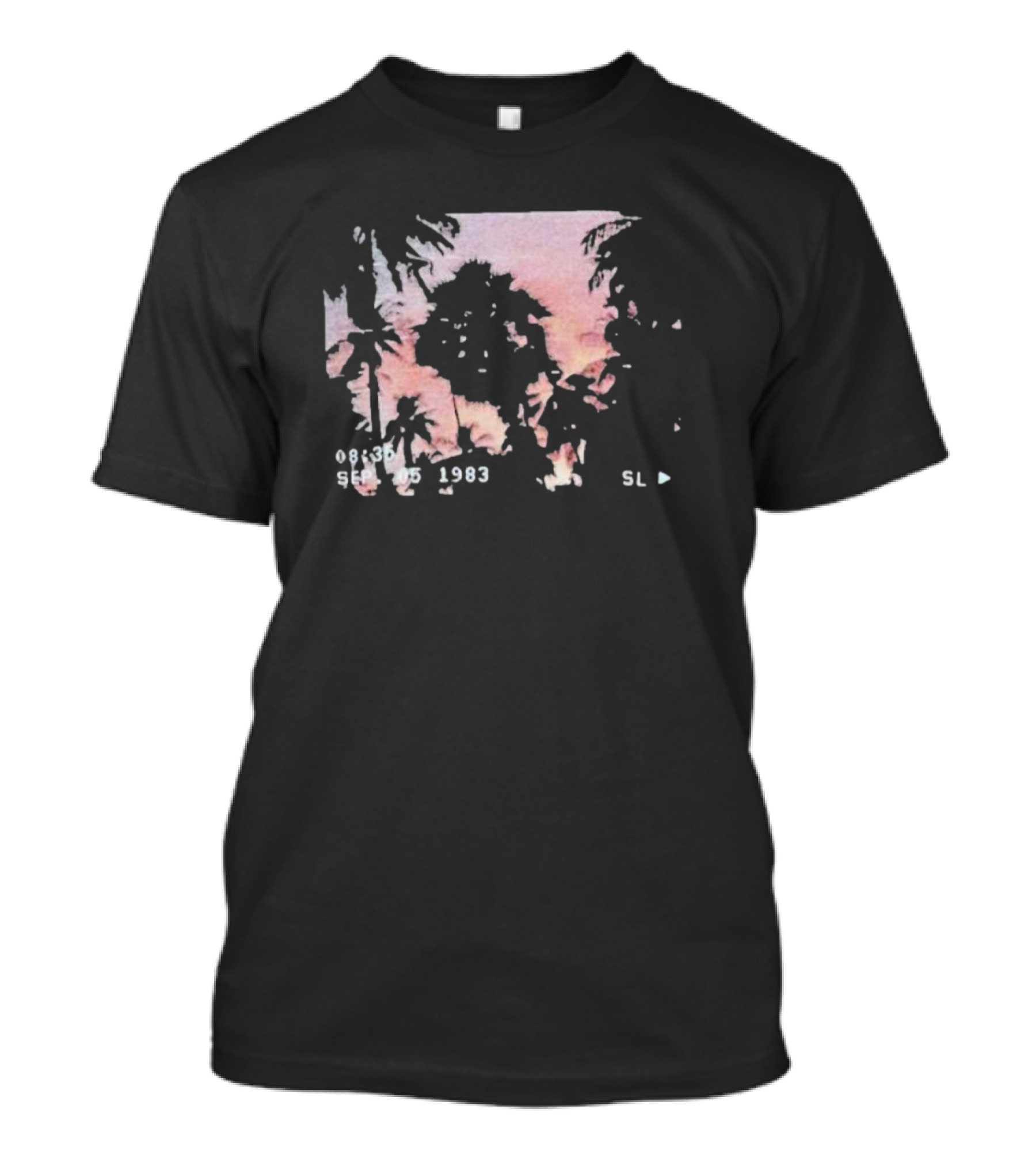 08:35 Sep 05 1983 SL Sunset With Palm Trees T-Shirt