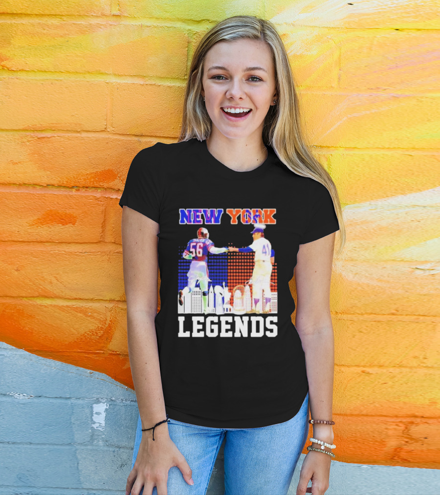 New York Lawrence Taylor Tom Seaver Legends Signatures T-Shirt