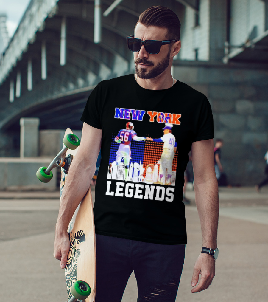 New York Lawrence Taylor Tom Seaver Legends Signatures T-Shirt