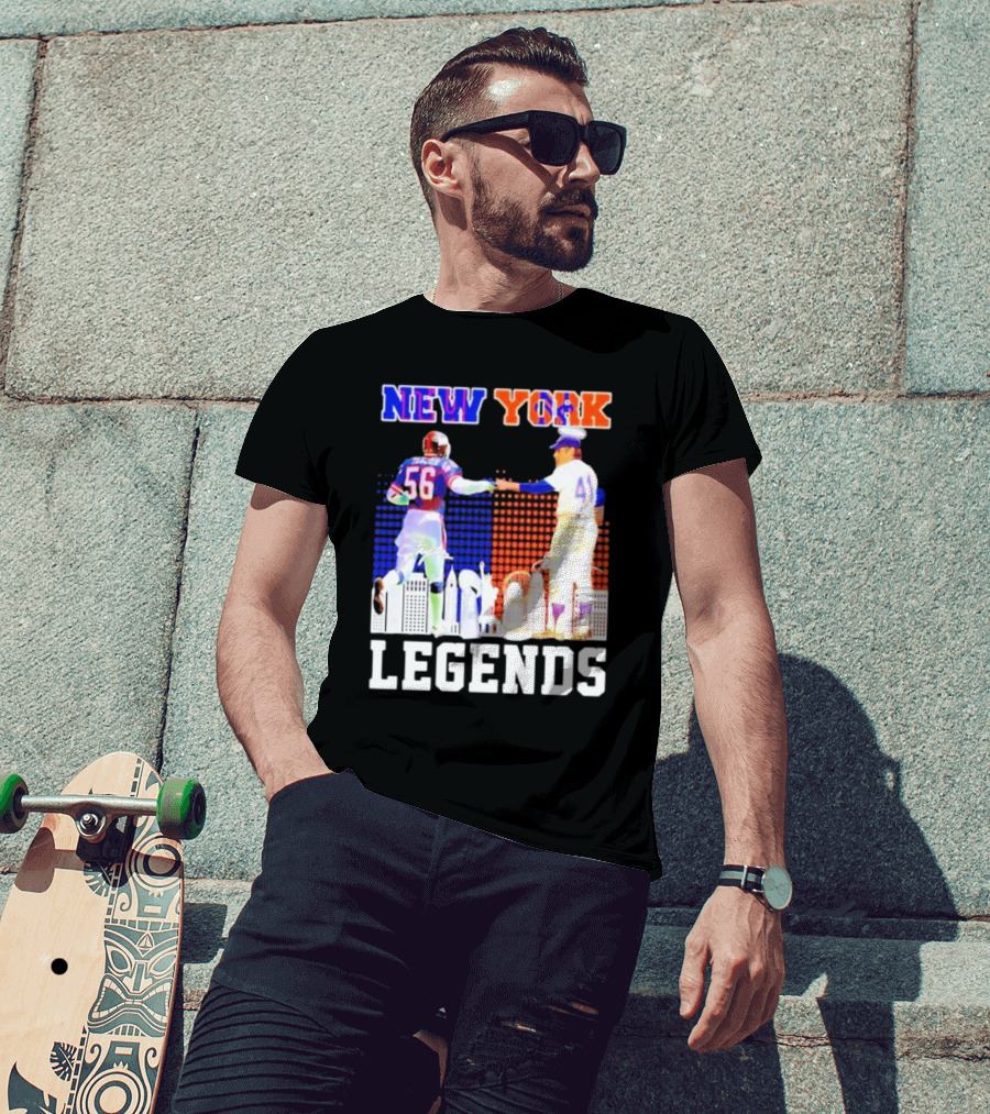 New York Lawrence Taylor Tom Seaver Legends Signatures T-Shirt