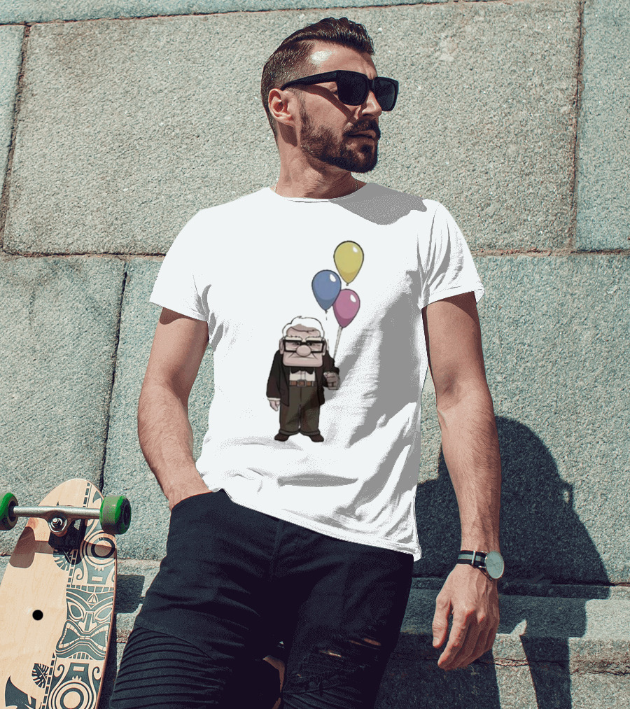 Nika Carl Fredricksen From Up Costume Geno Balloons Character T-Shirt