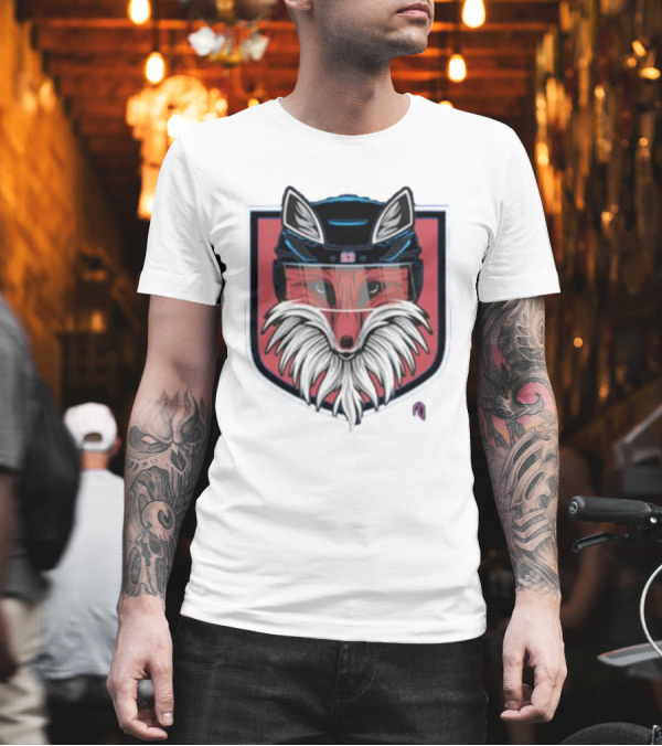 NYR Fox Shield Hockey Logo Helmet T-Shirt NYR Fox Shield Hockey Logo Helmet T-Shirt