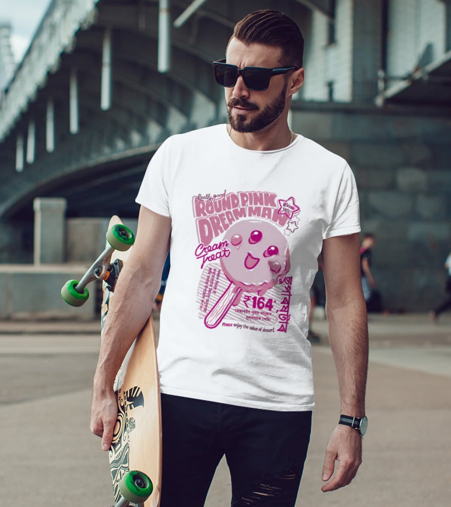 Really Good Round Pink Dream Man Cream Treat Please Enjoy The Value Of Desert 164 Sweets T-Shirt