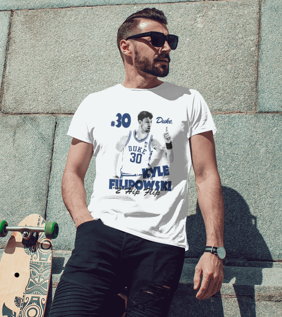 Kyle Filipowski Duke #30 2 Hip Flip T-Shirt