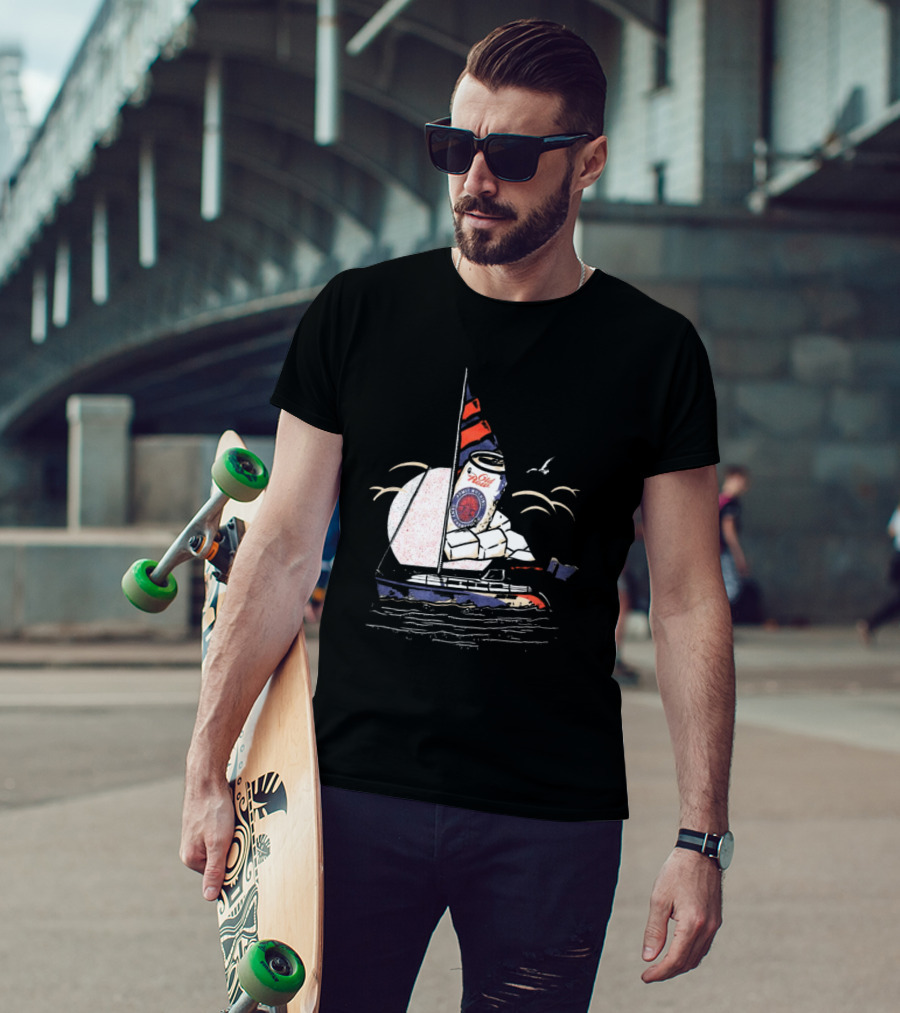 Old Milwaukee Can Sailboat Retro T-Shirt