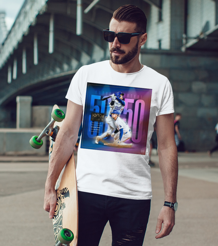 Shohei Ohtani 50/50 First Player MLB History 50 Home Runs And Steals Dodgers T-Shirt