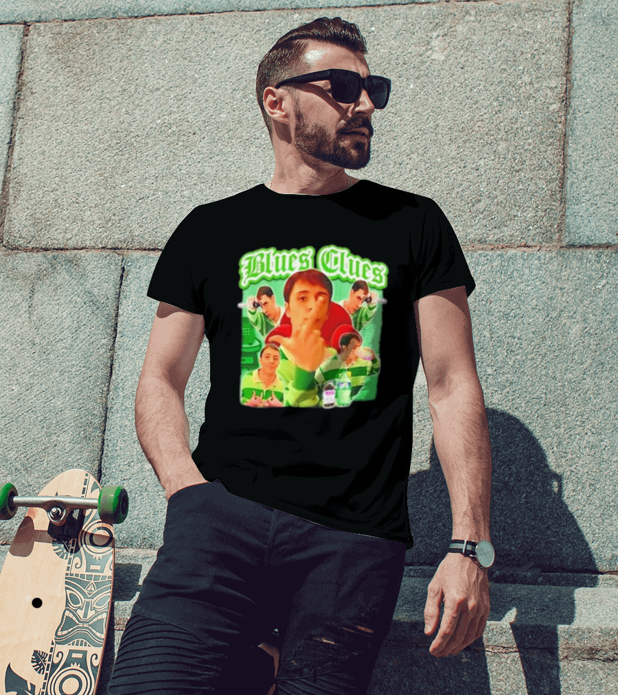 Blues Clues Gangster Funny Steve Meme Mashup T-Shirt