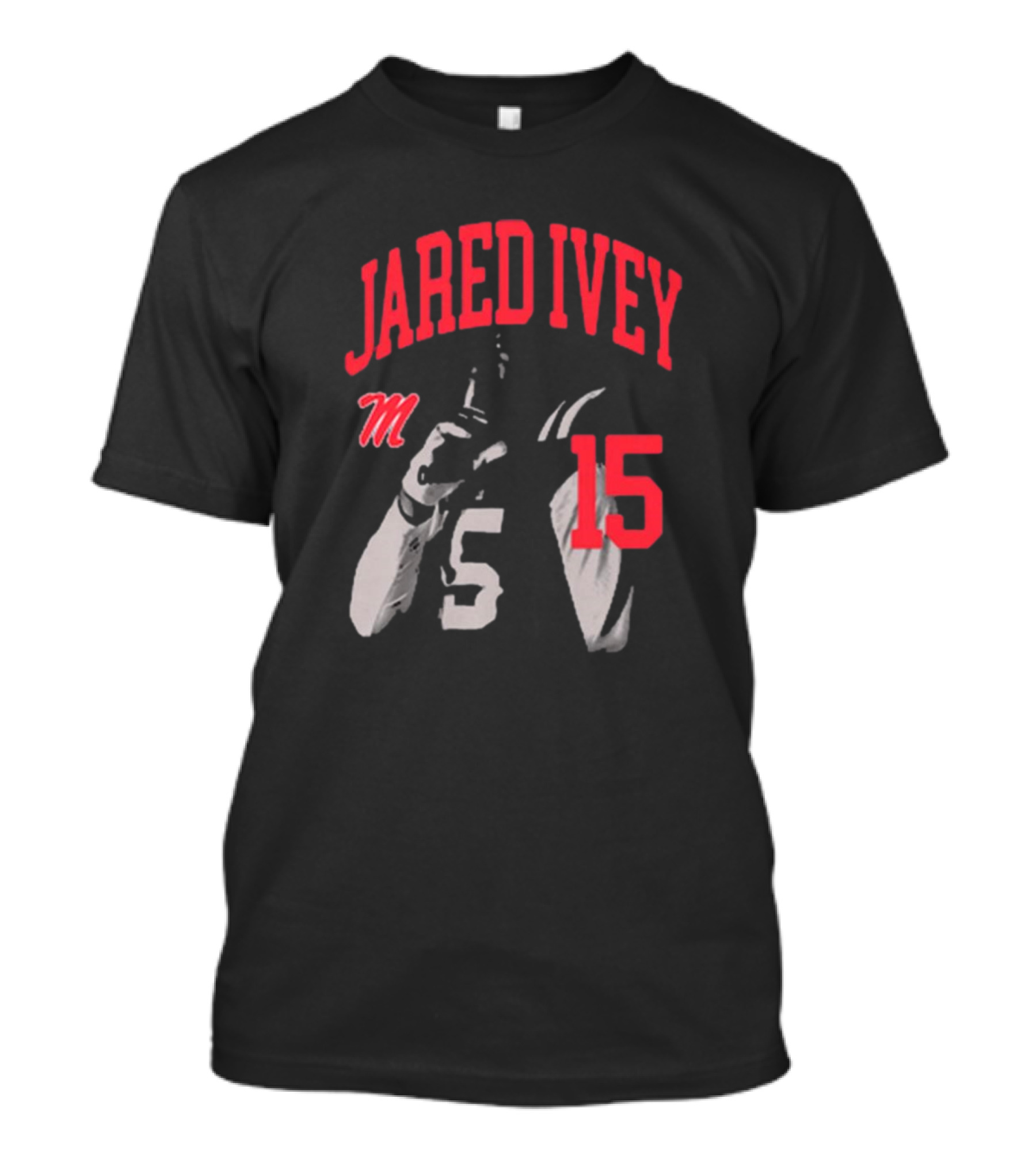 Jared Ivey M 15 Ole Miss Rebels Football T-Shirt
