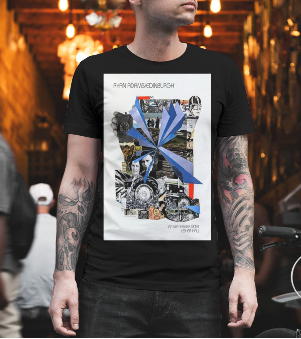 Ryan Adams Edinburgh 22 September 2024 Usher Hall Collage T-Shirt Ryan Adams Edinburgh 22 September 2024 Usher Hall Collage T-Shirt