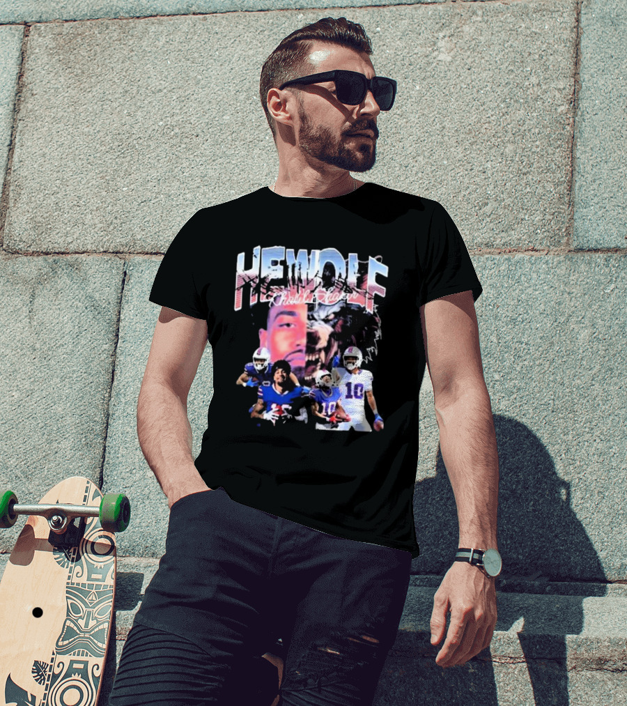 HeWolf Khalil Shakir Buffalo Bills NFL Players Wolf Fusion T-Shirt