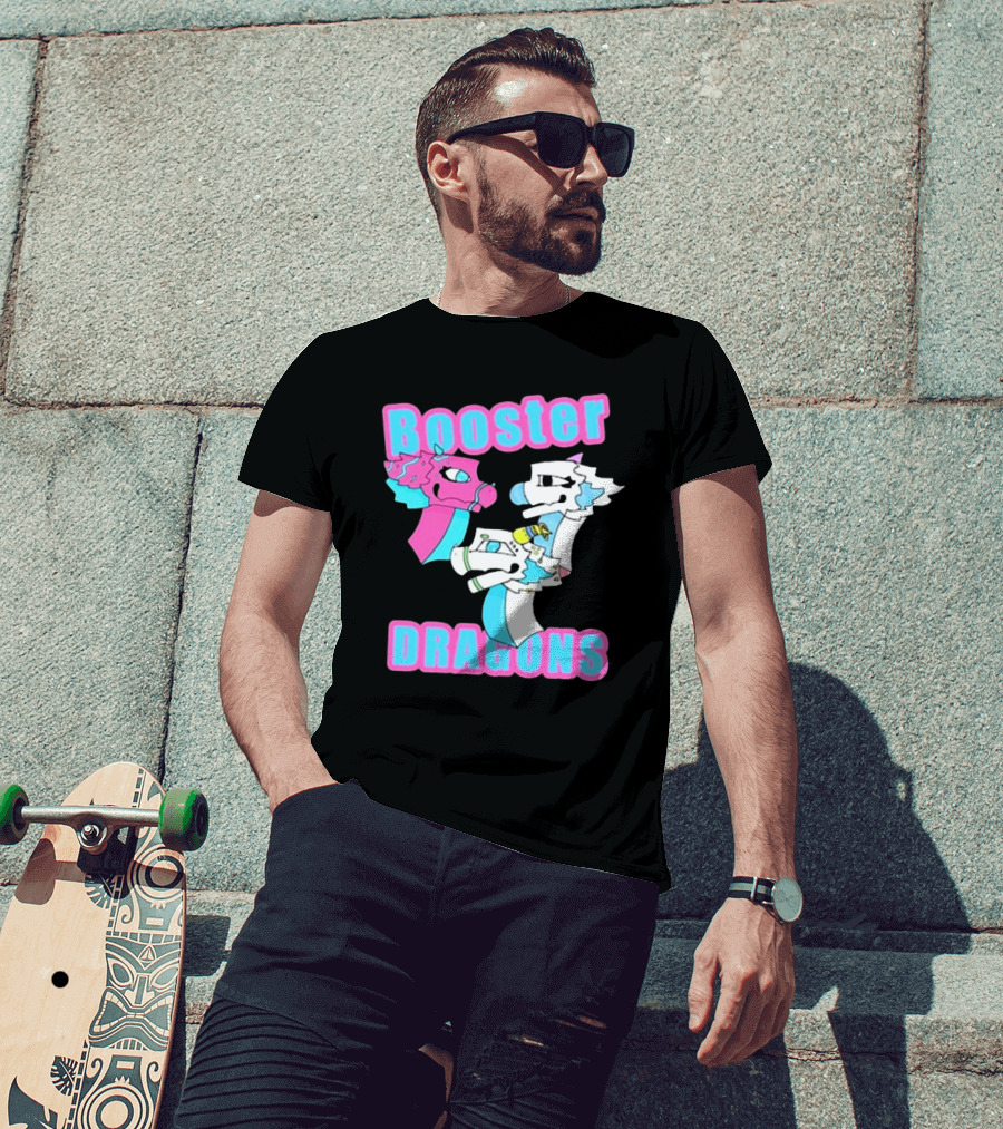 Booster Dragons Colorful Cartoon Characters T-Shirt