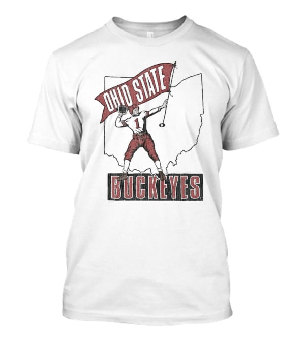 Ohio State Buckeyes Player #1 Vintage Football Home Territory T-Shirt