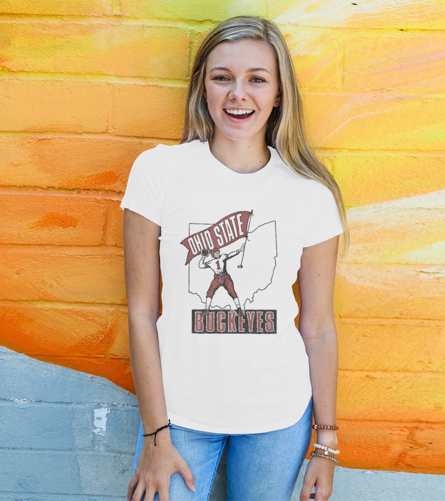 Ohio State Buckeyes Player #1 Vintage Football Home Territory T-Shirt