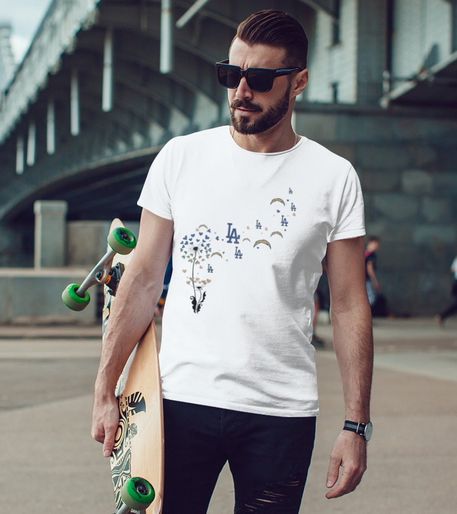 Los Angeles LA Dandelion Design With Team References T-Shirt