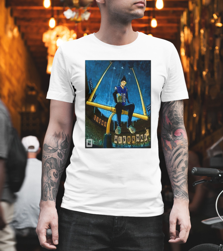 Lions QB Jared Goff Celebrates Monday Night Victory Over Seahawks T-Shirt
