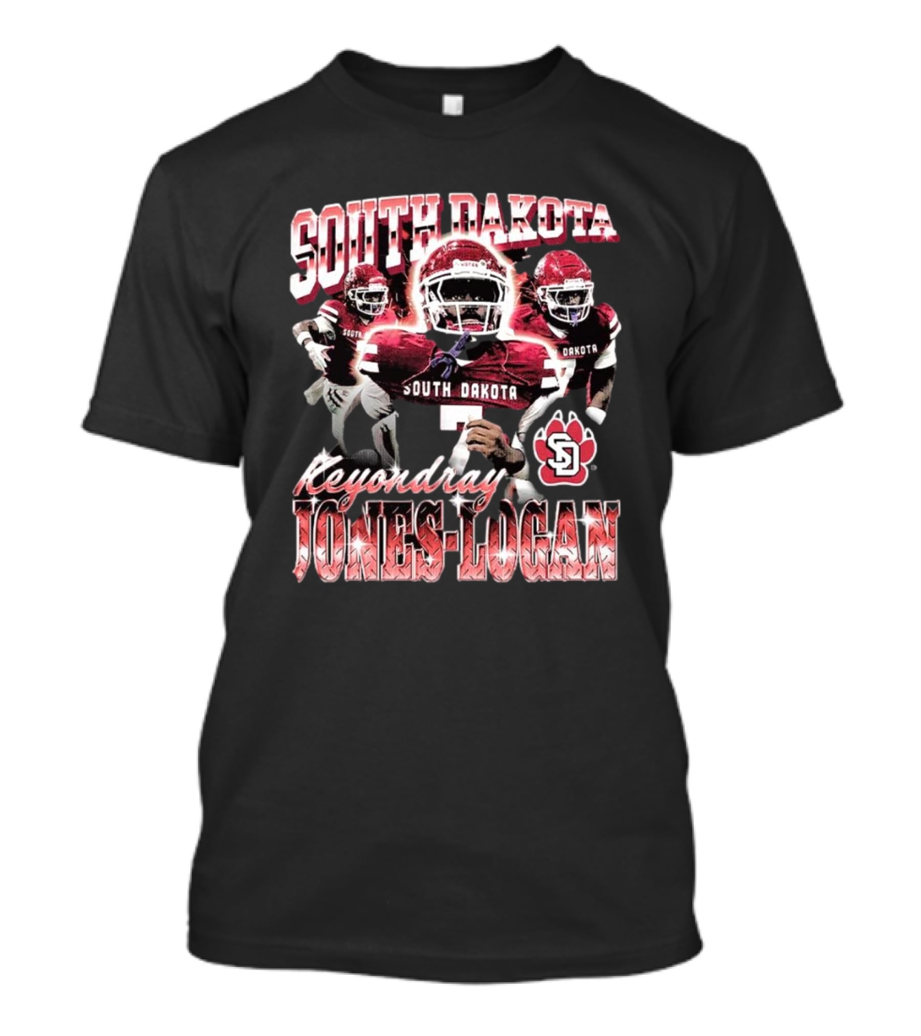 South Dakota Keyondre Jones-Logan Football Player SD Team Spirit T-Shirt