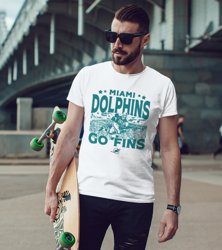 Miami Dolphins Go Fins Vintage Stadium Gameday T-Shirt