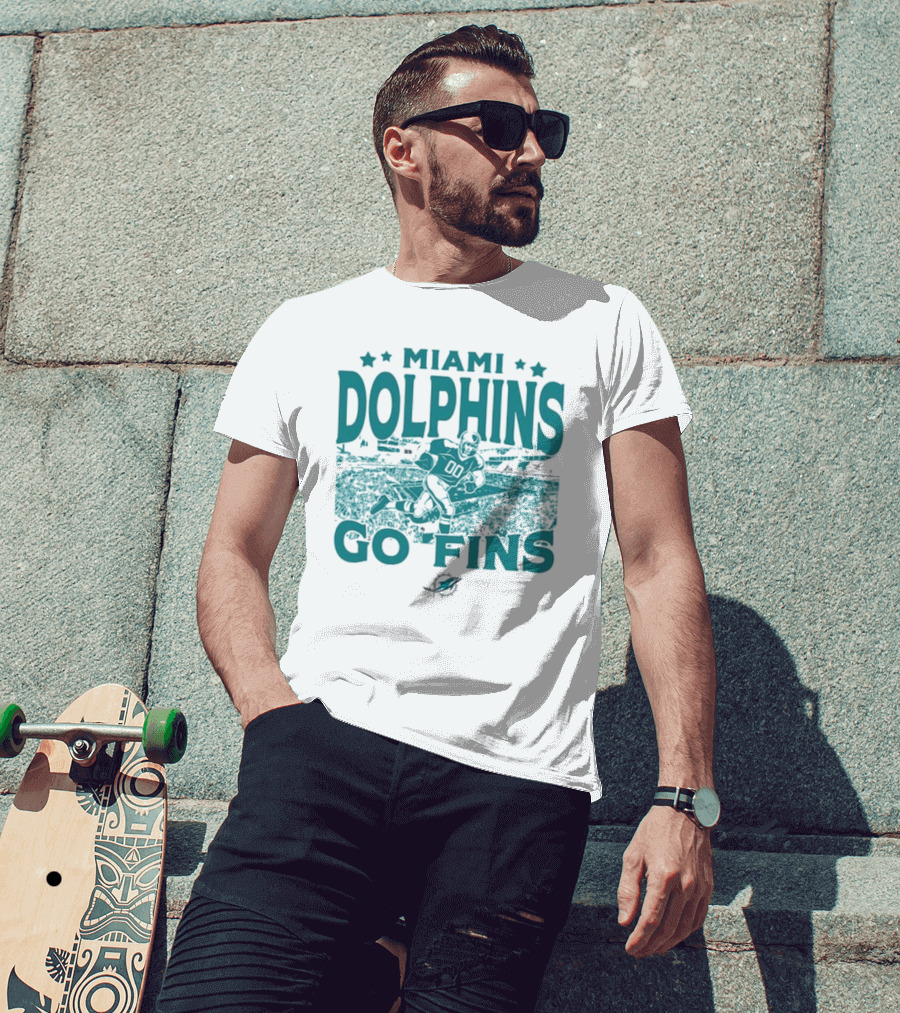 Miami Dolphins Go Fins Vintage Stadium Gameday T-Shirt