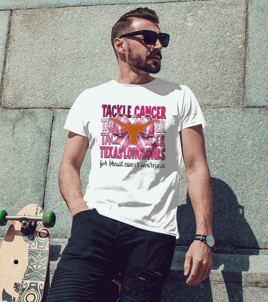Tackle Cancer Texas Longhorns For Breast Cancer Awareness T-Shirt