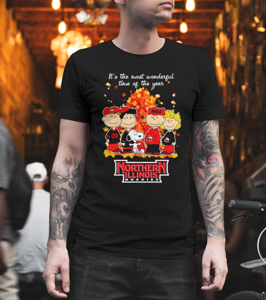 It's the Most Wonderful Time Northern Illinois Huskies Peanuts Fall T-Shirt
